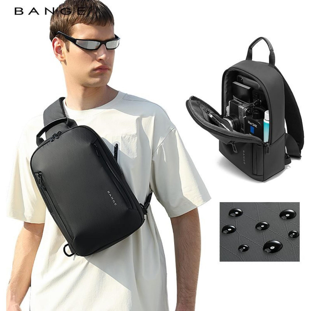 Τσαντάκι Στήθους Bange 3077 Πλάτης / Χιαστί Crossbody 7.5L - Black