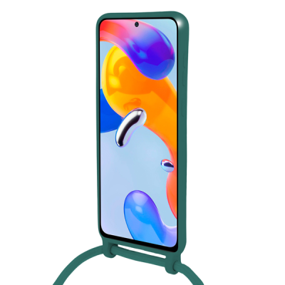Vivid Silicone Lace - Θήκη Σιλικόνης με Λουράκι Λαιμού - Xiaomi Redmi Note 11 Pro - Pine Green (VISILACE222PINEGR)