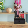 Θήκη Οργάνωσης Καλλυντικών Relaxdays Makeup Organiser και Μακιγιάζ με 3 Ράφια από Ακρυλικό - Black / Gold (10023137_1098)