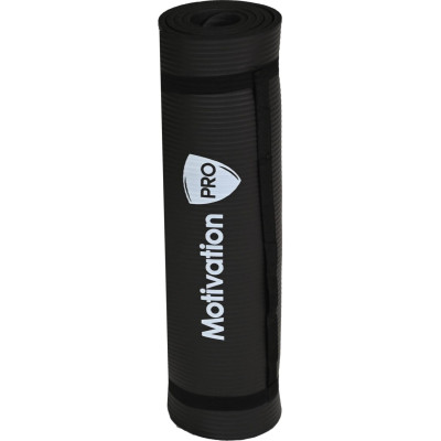 Στρώμα Γυμναστικής MotivationPro Yoga / Pilates Mat από NBR με Ιμάντα Μεταφοράς 15mm Πάχος 183 x 61cm - Black (5213016640084)