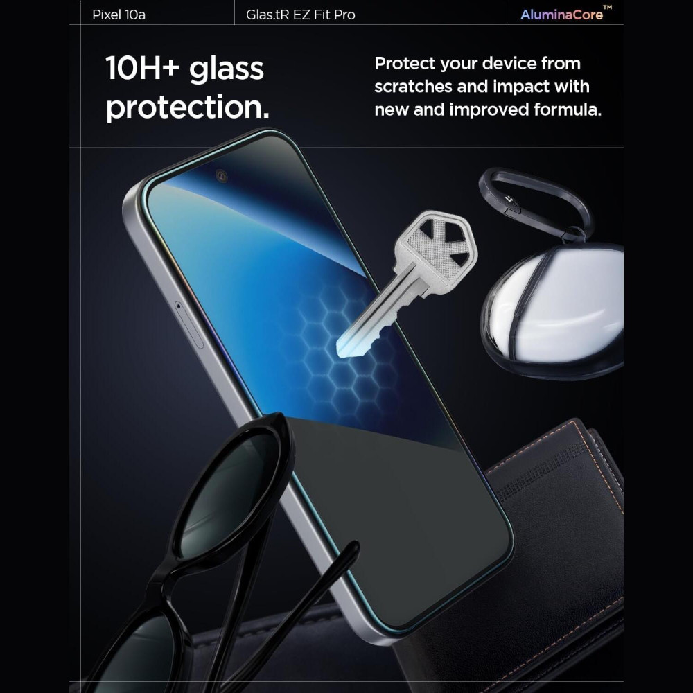 Tempered Glass Google Pixel 10a Spigen GLAS.tR EZ Fit Pro AluminaCore 10H+ Ανθεκτικό Αντιχαρακτικό Γυαλί Προστασίας Οθόνης 2 Τεμάχια - Clear (AGL11364)