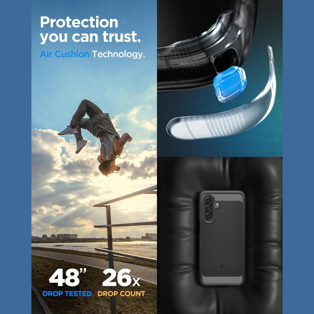 Θήκη Samsung Galaxy A17 Spigen Rugged Armor Ανθεκτική Σιλικόνης - Matte Black (ACS09844)