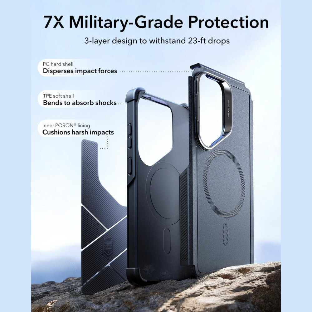 Θήκη Samsung Galaxy S26 Ultra ESR Cyber Tough Magnetic with Stash Stand Ανθεκτική με MagSafe & Kickstand - Black (4894240295816)