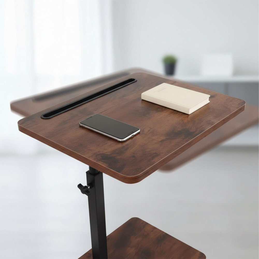 Βοηθητικό Τραπεζάκι Καναπέ Relaxdays Ρυθμιζόμενο με Ροδάκια & Θέση για Tablet / Κινητό 40 x 30 cm - Brown / Black (10052990)