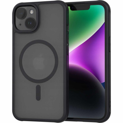 Θήκη iPhone 14 / 13 Spacecase Hybrid MagSafe Σκληρή Ημιδιάφανη με MagSafe - Black (5905719138578)