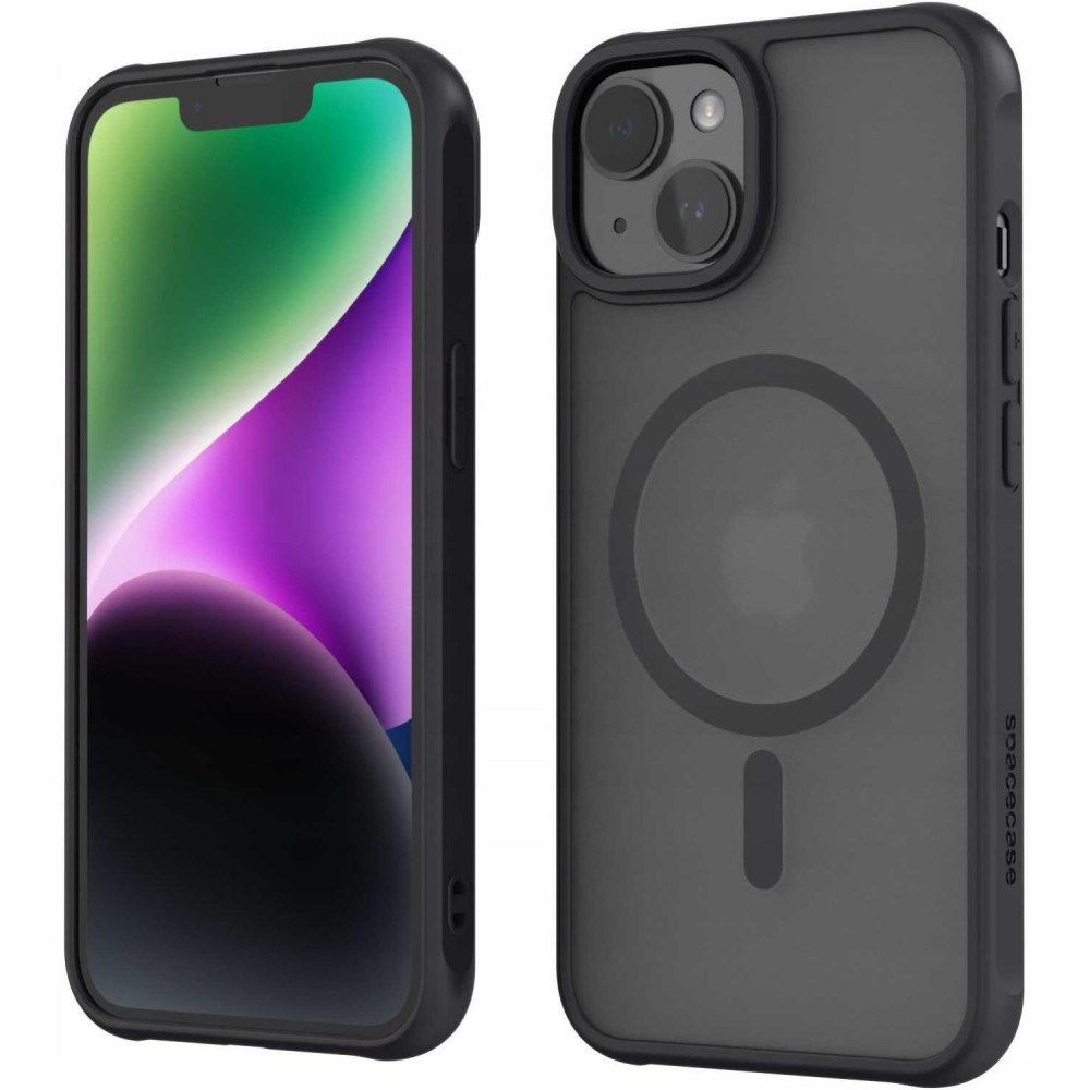 Θήκη iPhone 14 / 13 Spacecase Hybrid MagSafe Σκληρή Ημιδιάφανη με MagSafe - Black (5905719138578)