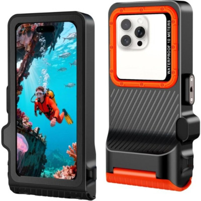 Universal Αδιάβροχη Θήκη Κινητού Tech-Protect IPX8 Pro για Smartphones 4.7" - 6.9" / Καταδύσεις έως 15m - Black / Orange (5906302353156)