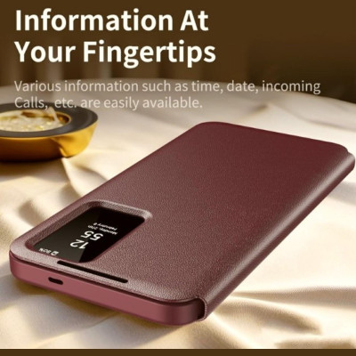 Θήκη Samsung Galaxy S26 Ultra Techsuit SmartView Series Flip με Ενεργό Πορτάκι - Red (5949419350533)