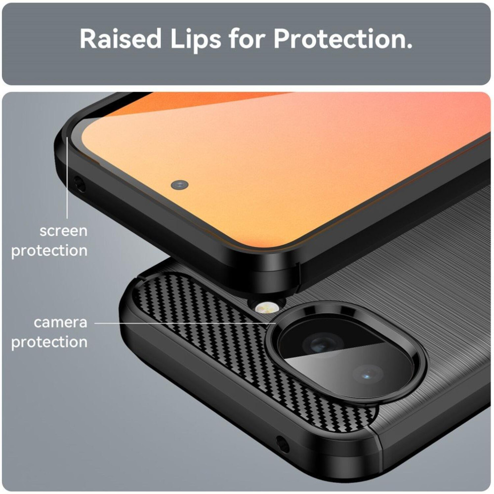 Θήκη Google Pixel 10a Techsuit Carbon Silicone Σιλικόνης - Black (5949419354852)