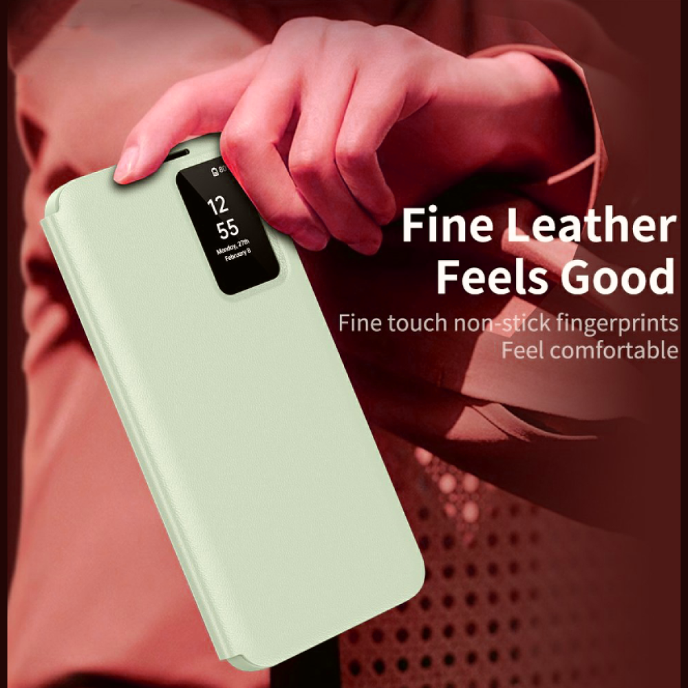 Θήκη Samsung Galaxy S24 Ultra Techsuit SmartView Series Flip με Ενεργό Πορτάκι - Green (5949419303331)