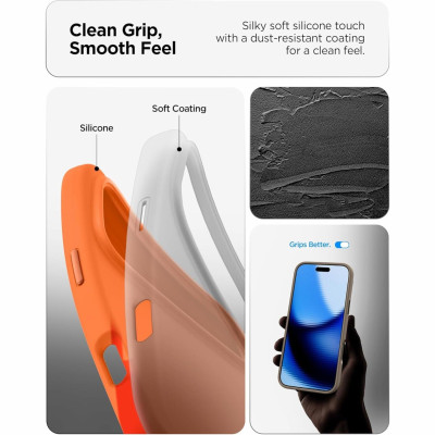 Θήκη iPhone 17 Pro Spigen Silicone Fit MagFit Ανθεκτική Σιλικόνης με MagSafe - Cosmic Orange (ACS11379)