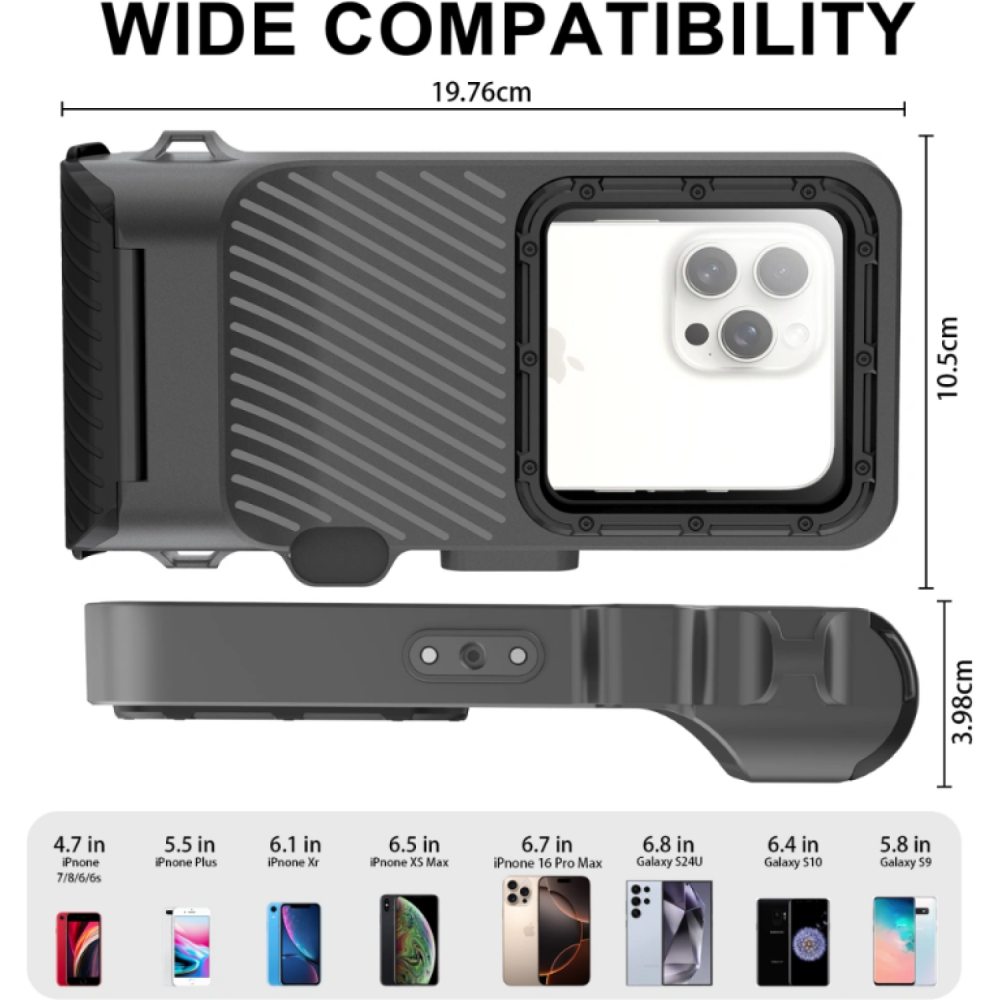 Universal Αδιάβροχη Θήκη Κινητού Tech-Protect IPX8 Pro για Smartphones 4.7" - 6.9" / Καταδύσεις έως 15m - Black / Grey (5906302353149)