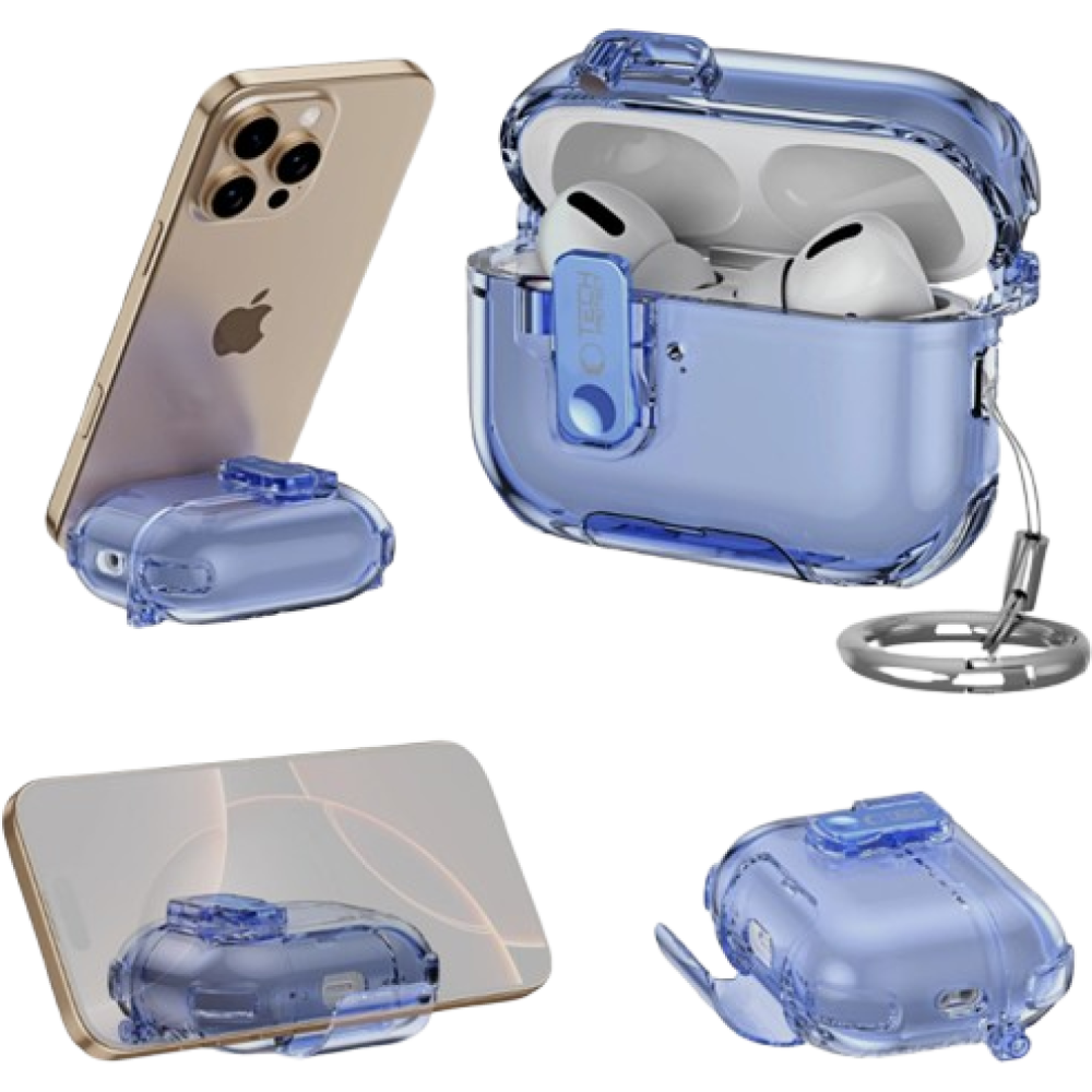 Θήκη AirPods Pro 3rd Gen Tech-Protect Bounce Pro Σκληρή με Ενσωματωμένη Βάση για Smartphones - Mist Blue (5906302392728)