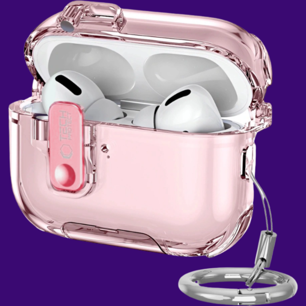 Θήκη AirPods Pro 3rd Gen Tech-Protect Bounce Pro Σκληρή με Ενσωματωμένη Βάση για Smartphones - Pink (5906302392711)
