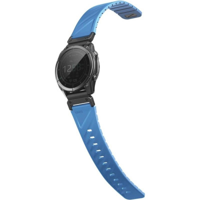 Λουράκι Garmin Watch 22mm Uniq Fluo από Αδιάβροχη Σιλικόνη & Ανοξείδωτο Ατσάλι - Ocean Blue (UNIQ-22MM-FLUOOBLU)