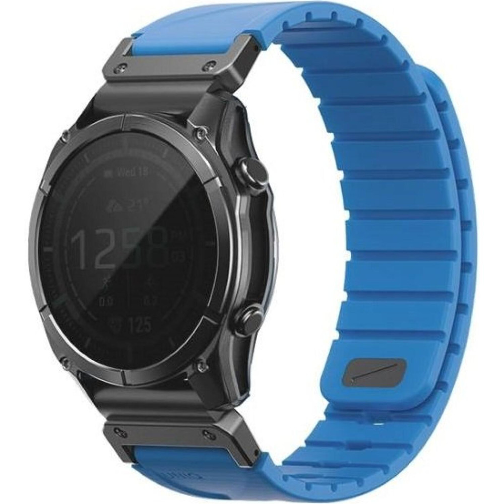 Λουράκι Garmin Watch 22mm Uniq Fluo από Αδιάβροχη Σιλικόνη & Ανοξείδωτο Ατσάλι - Ocean Blue (UNIQ-22MM-FLUOOBLU)