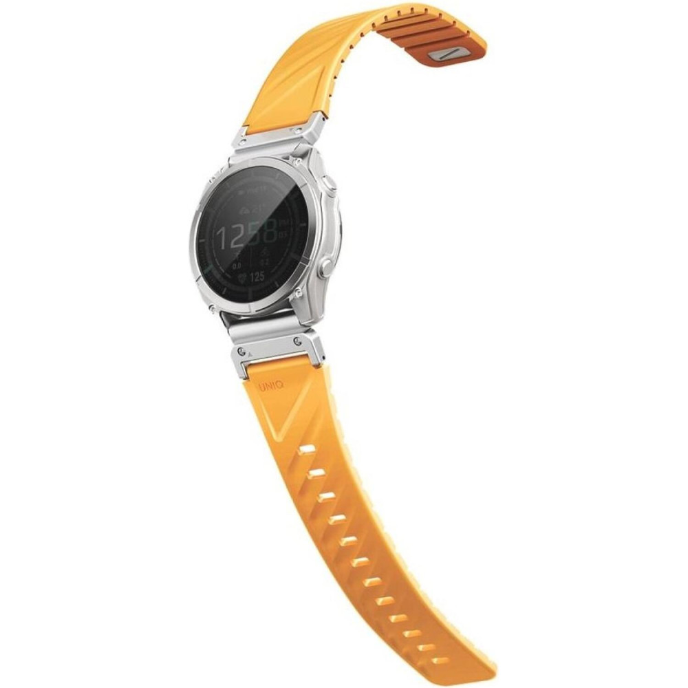 Λουράκι Garmin Watch 22mm Uniq Fluo από Αδιάβροχη Σιλικόνη & Ανοξείδωτο Ατσάλι - Pale Orange (UNIQ-22MM-FLUOPORG)