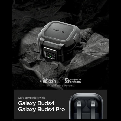 Θήκη Samsung Galaxy Buds 4 / 4 Pro Spigen Lock Fit Σκληρή - Matte Black (ACS11202)