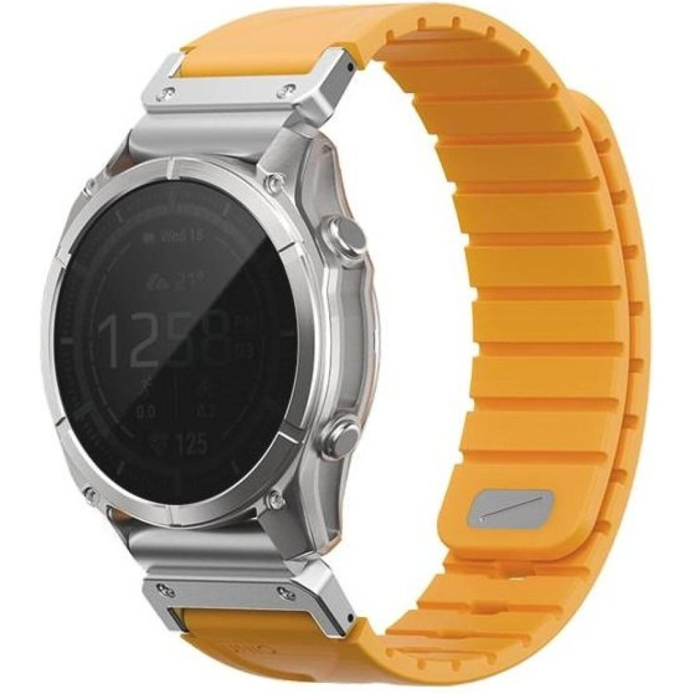 Λουράκι Garmin Watch 26mm Uniq Fluo από Αδιάβροχη Σιλικόνη & Ανοξείδωτο Ατσάλι - Pale Orange (UNIQ-26MM-FLUOPORG)