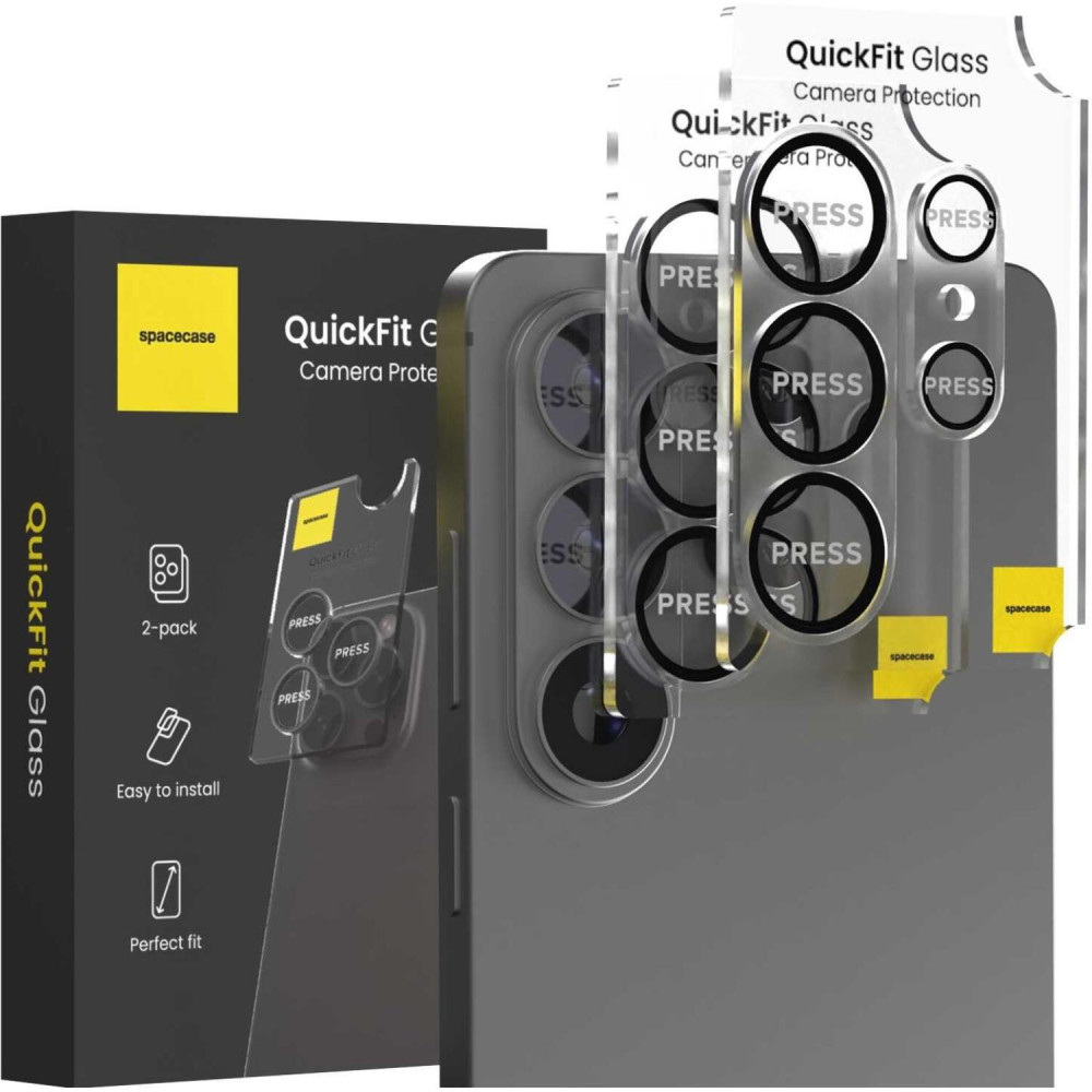 Tempered Glass Samsung Galaxy S26 Ultra Spacecase QuickFit Camera Glass Αντιχαρακτικό Γυαλί Προστασίας για Φακό Κάμερας 2 Τεμάχια - Black (5905719139322)