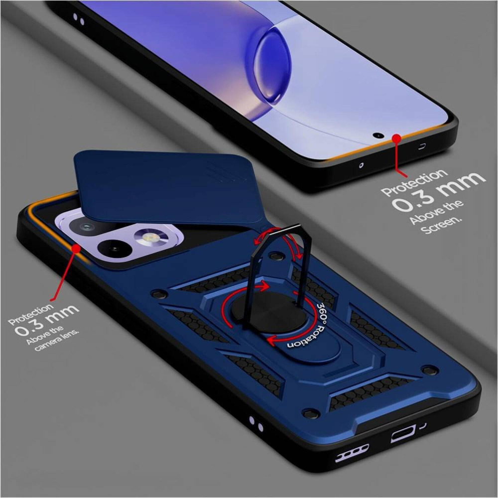 Θήκη Realme 16 Pro Techsuit CamShield Ανθεκτική με Κάλυμμα για την Κάμερα & Μεταλλικό Ring Holder - Blue (5949419361744)