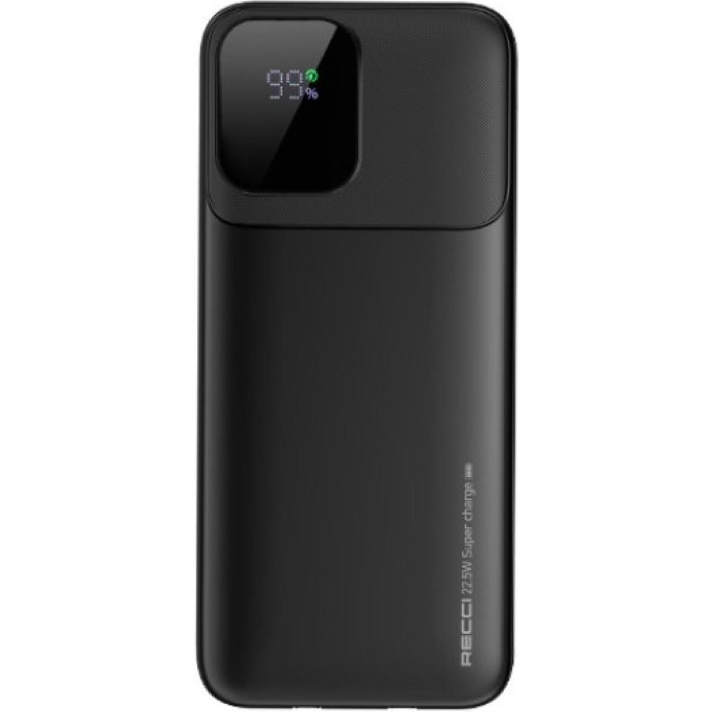 PowerBank Recci RPB-P67 με Πιστοποίηση CCC / CE & Θύρες 1 x Type-C / 2 x USB-A & Ενσωματωμένα Καλώδια 1 x Type-C / 1 x Lightning 22.5W 10.000mAh - Black (6955482534694)