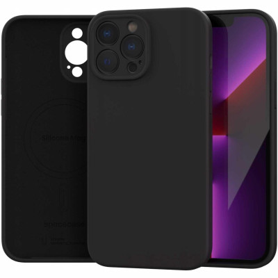 Θήκη iPhone 13 Pro Max Spacecase Silicone Mag Case Σιλικόνης με MagSafe - Black (5905719138721)