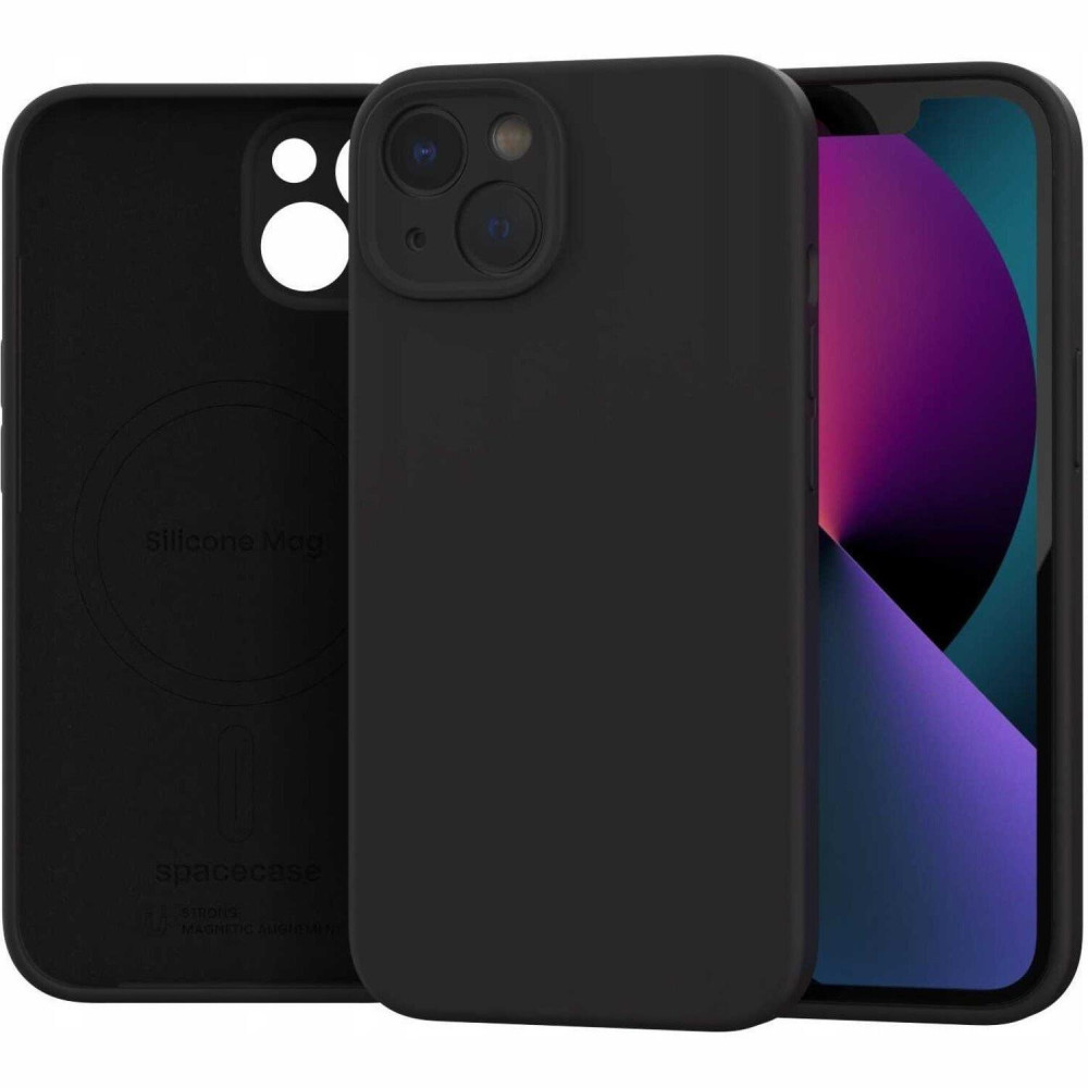 Θήκη iPhone 13 Spacecase Silicone Mag Case Σιλικόνης με MagSafe - Black (5905719138691)
