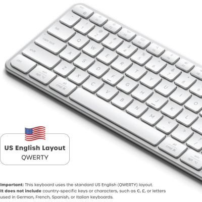 Πληκτρολόγιο Satechi Slim EX3 Wireless Keyboard Ασύρματο Bluetooth QWERTY Αγγλικό US - Silver (ST-KEX3S-EN)