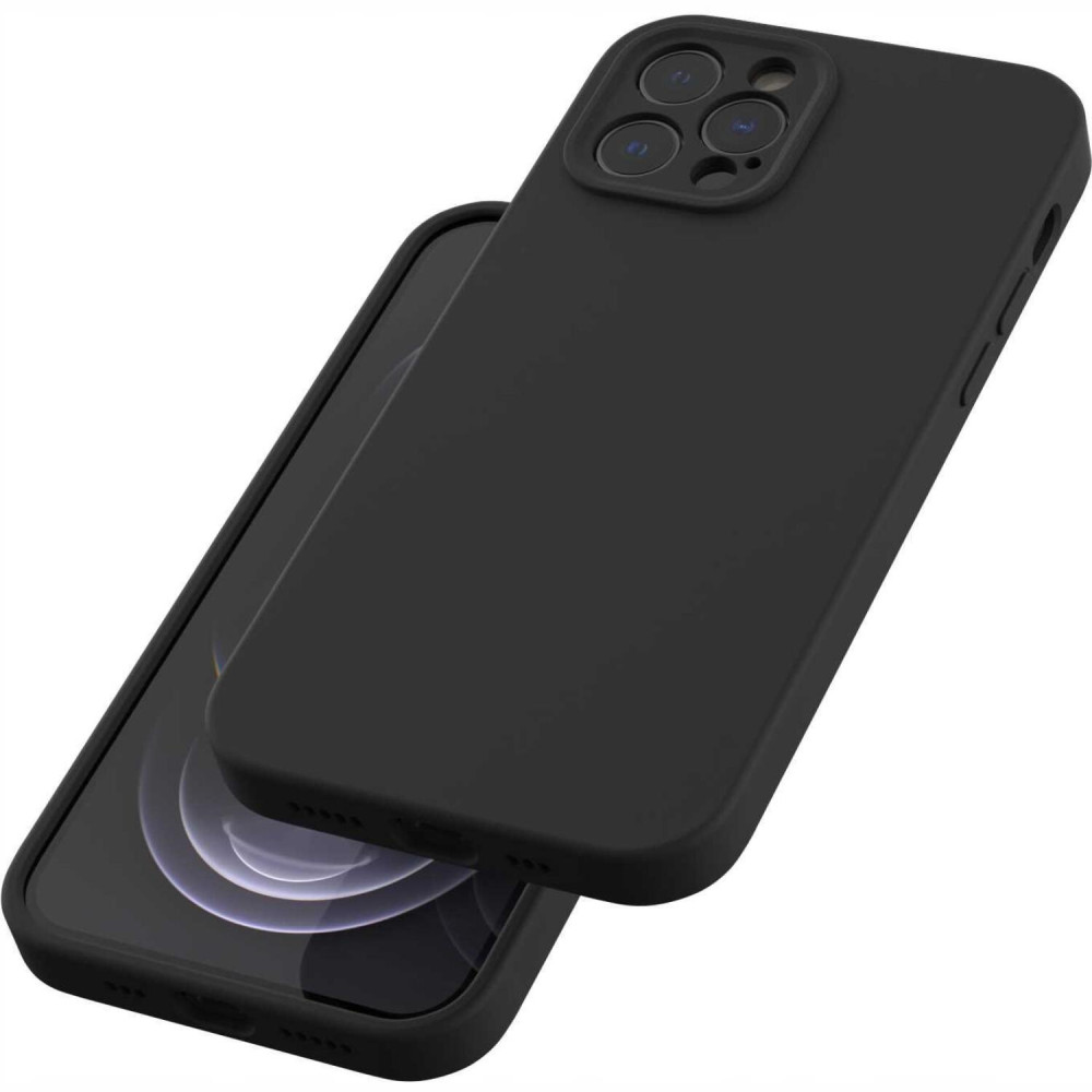 Θήκη iPhone 12 Pro Spacecase Silicone Mag Case Σιλικόνης με MagSafe - Black (5905719138660)