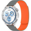 Λουράκι Smartwatch 22mm Techsuit Watchband W074 Μαγνητικό Σιλικόνης - Grey / Orange (5949419283824)