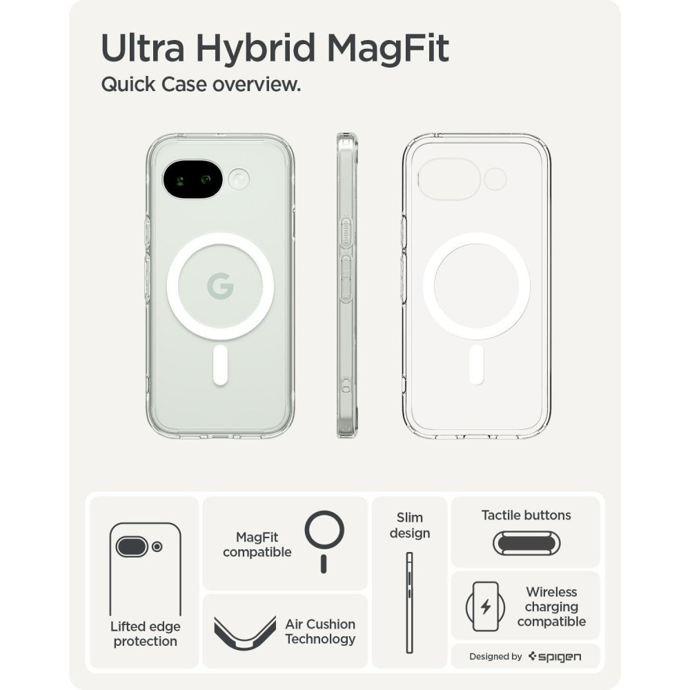 Θήκη Google Pixel 10a Spigen Ultra Hybrid MagFit Ανθεκτική Σκληρή με MagSafe - Clear / White (ACS11276)