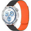 Λουράκι Smartwatch 22mm Techsuit Watchband W074 Μαγνητικό Σιλικόνης - Black / Orange (5949419283817)