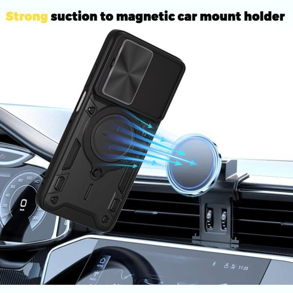Θήκη Motorola Moto G77 / G67 Techsuit CamGuard Pro με Κάλυμμα για την Κάμερα & Μεταλλικό KickStand - Black (5949419361263)