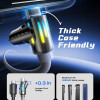 Καλώδιο Lisen 2 σε 2 USB-A / Type-C σε Type-C / Lightning για Γρήγορη Φόρτιση & Μεταφορά Δεδομένων με RGB Φωτισμό 200cm 240W - Gray (6941237430953)