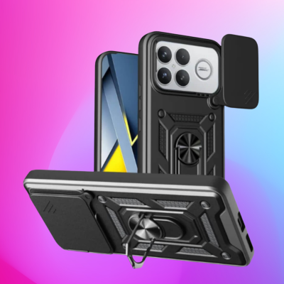 Θήκη Xiaomi Poco F8 Ultra Bodycell Armor Slide Ανθεκτική με Κάλυμμα για την Κάμερα & Μεταλλικό Ring Holder - Black (5206015086328)