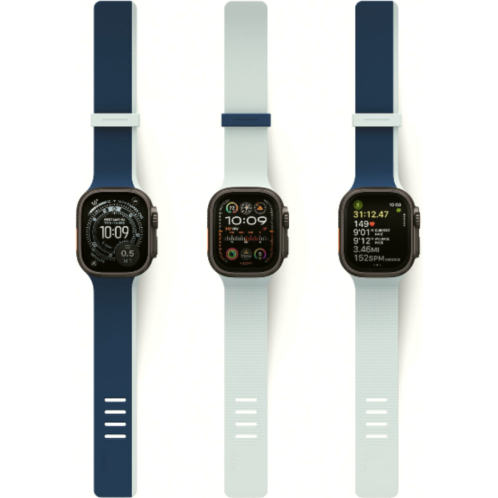 Λουράκι Apple Watch Ultra/SE/11/10/9/8/7/6/5/4 (49/46/45/44mm) Uniq Revix IV Αναστρέψιμο Μαγνητικό από Premium Σιλικόνη - Marine Blue / Pale Aqua (UNIQ-49MM-REV4MBLUPAQ)