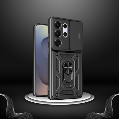 Θήκη Samsung Galaxy S26 Ultra Bodycell Armor Slide Ανθεκτική με Κάλυμμα για την Κάμερα & Μεταλλικό Ring Holder - Black (5206015086267)