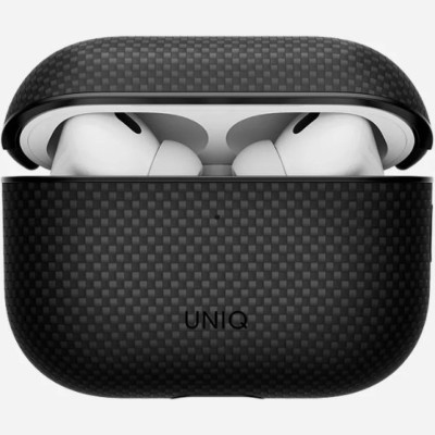 Θήκη AirPods Pro 3rd Gen Uniq Keva Prime Σκληρή από Aramid Fiber - Carbon Black (UNIQ-AIRPODSPRO3-KEVPCBLK)