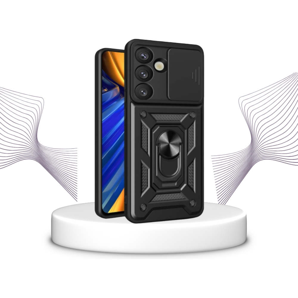 Θήκη Samsung Galaxy S26 Bodycell Armor Slide Ανθεκτική με Κάλυμμα για την Κάμερα & Μεταλλικό Ring Holder - Black (5206015086205)