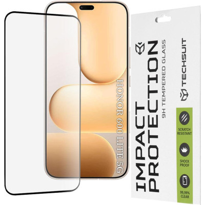 Tempered Glass Honor 600 Lite Techsuit 111D Full Glue Full Face Αντιχαρακτικό Γυαλί Προστασίας Οθόνης - Black (5949419362192)