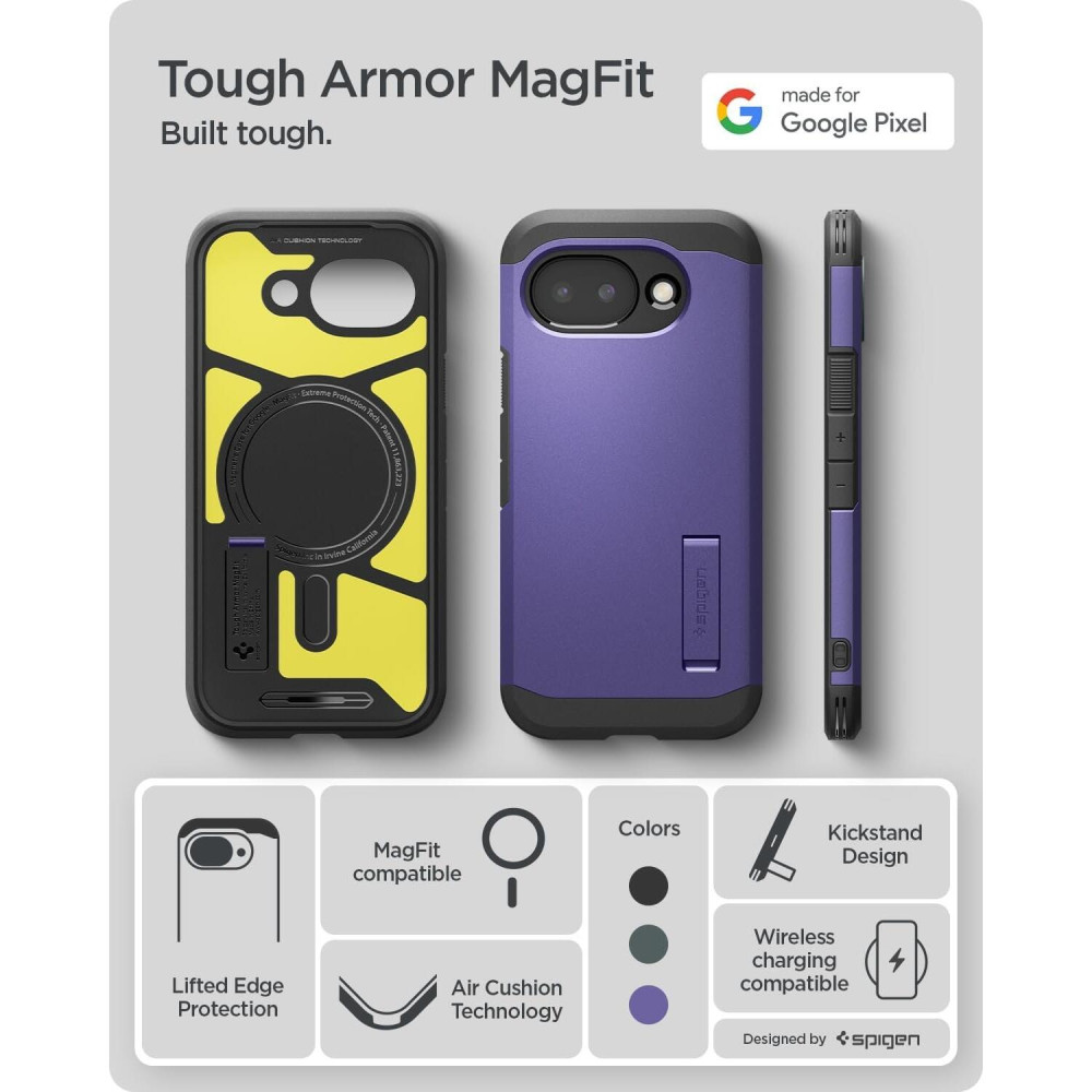 Θήκη Google Pixel 10a Spigen Tough Armor MagFit Ανθεκτική με MagSafe & KickStand - Ash Violet (ACS11281)