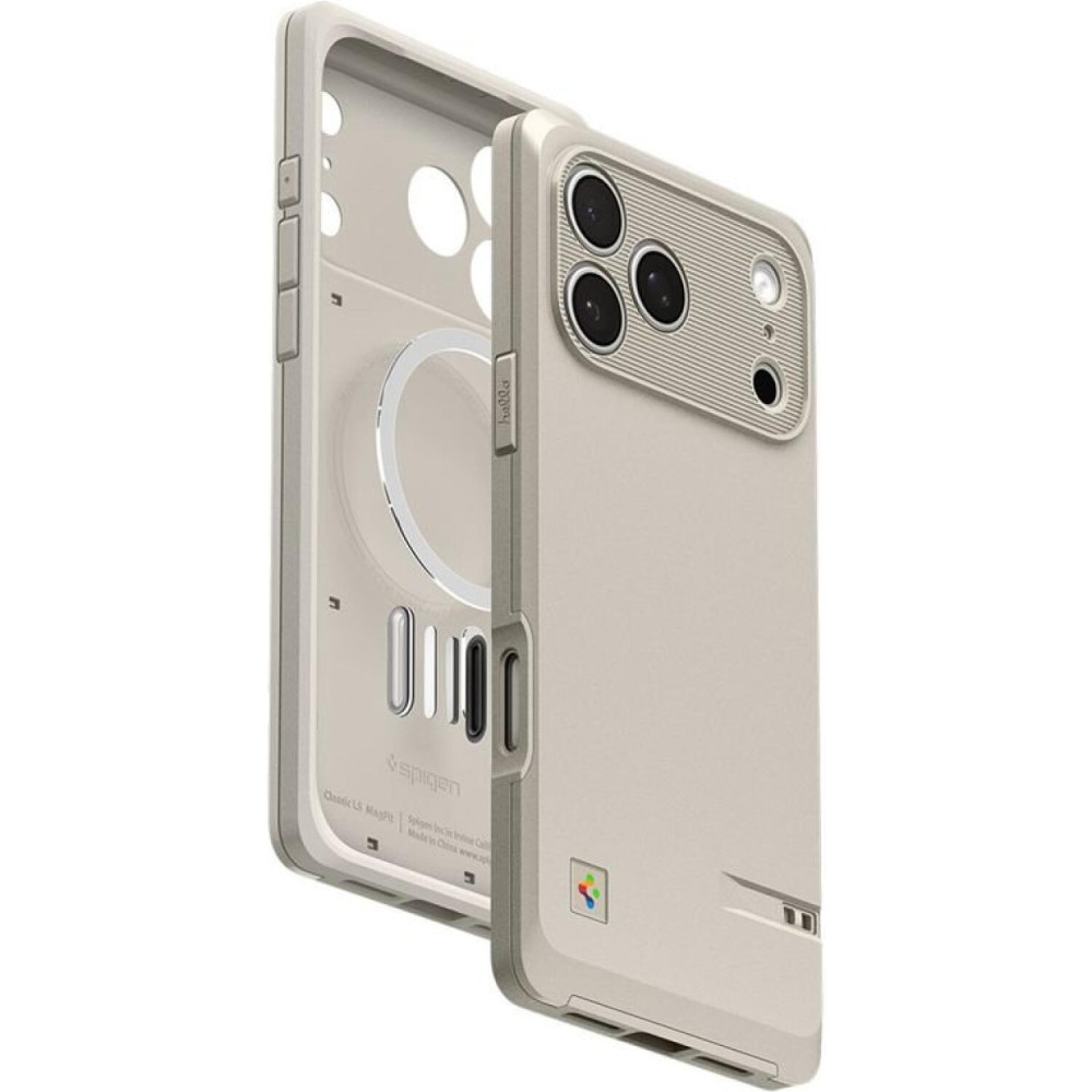 Θήκη iPhone 17 Pro Max Spigen Classic LS MagFit με MagSafe & Κάλυμμα για Camera Control - Stone (ACS10478)