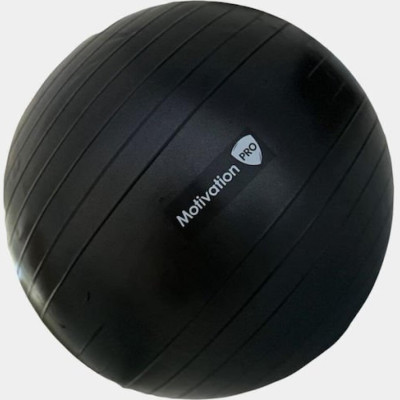 Μπάλα Pilates MotivationPro 65cm Αντιολισθητική από PVC για Yoga & Γυμναστική - Black (021281214276)