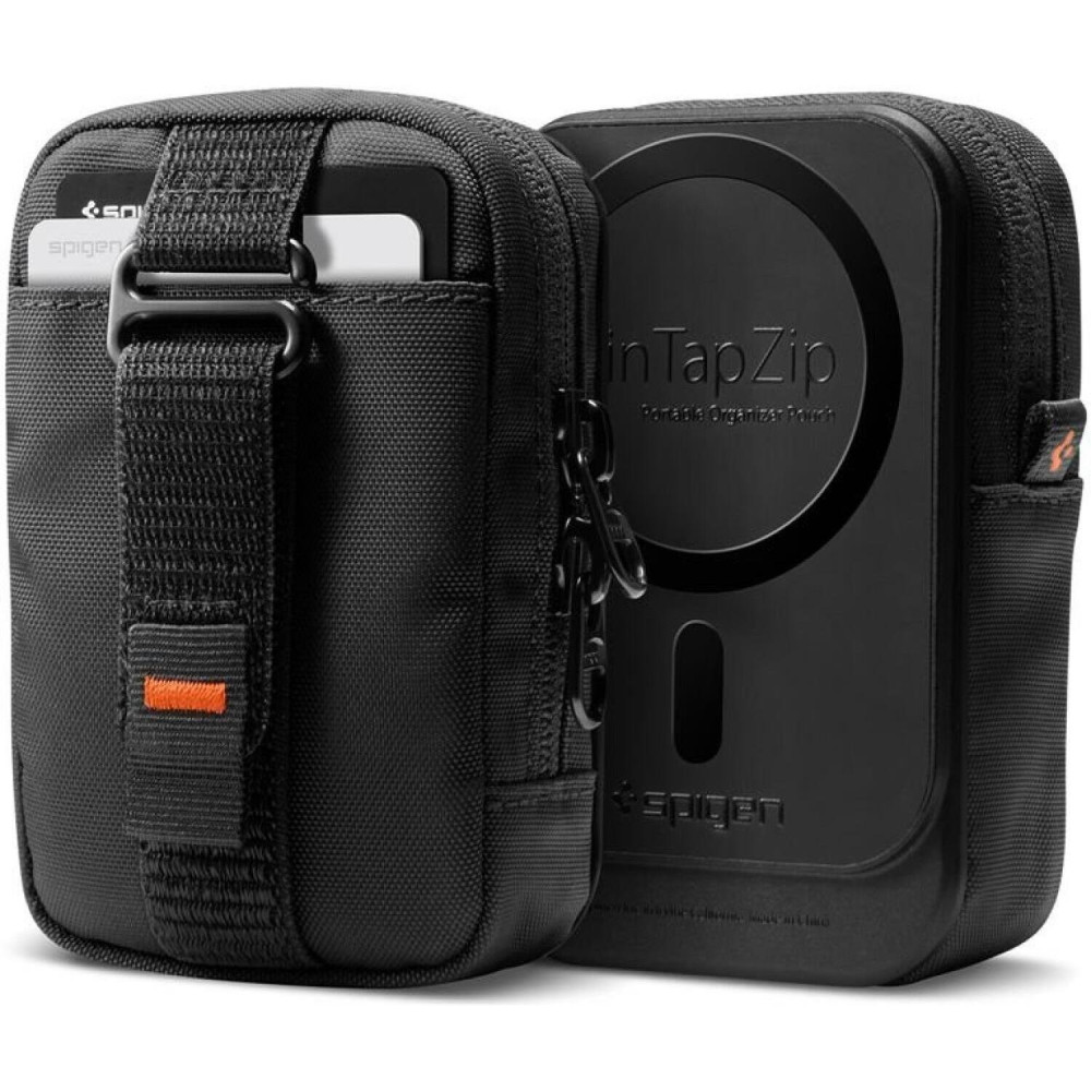 Universal Θήκη Spigen Tintap Zip MagFit Pouch MagSafe Πορτοφόλι για Κάρτες / Πουγκί με RFID - Black (AFA10226)