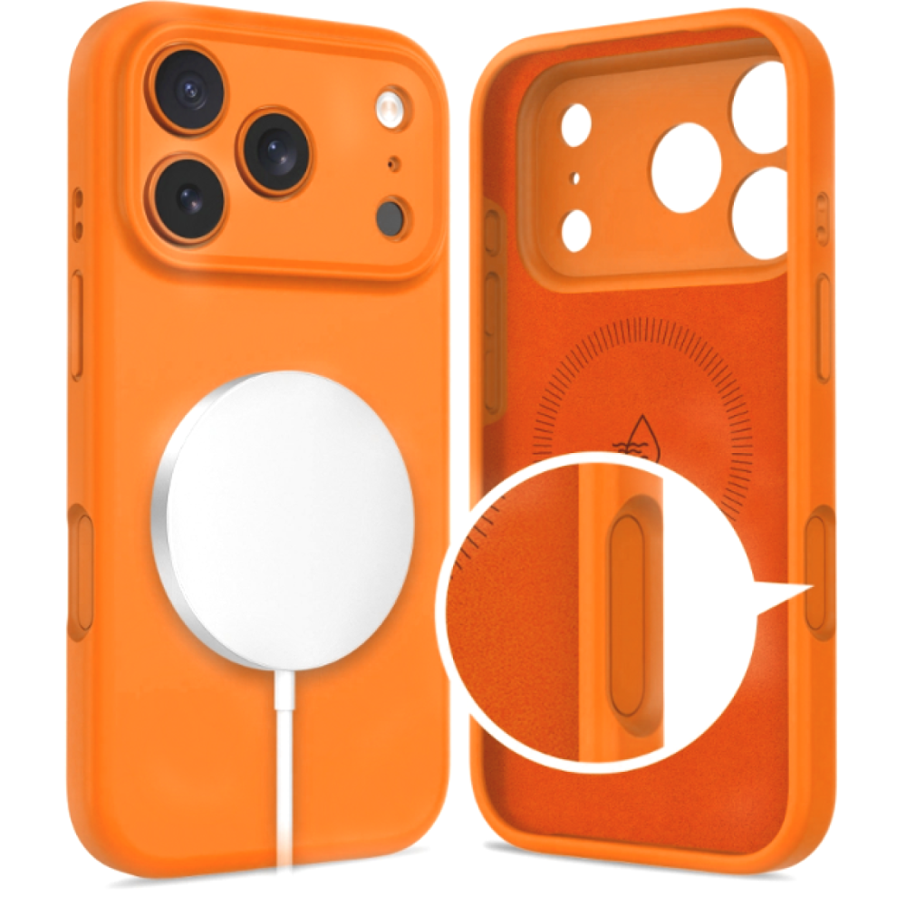 Θήκη iPhone 17 Pro Tech-Protect Silicone MagSafe Σιλικόνης με MagSafe - Cosmic Orange (5906302333868)