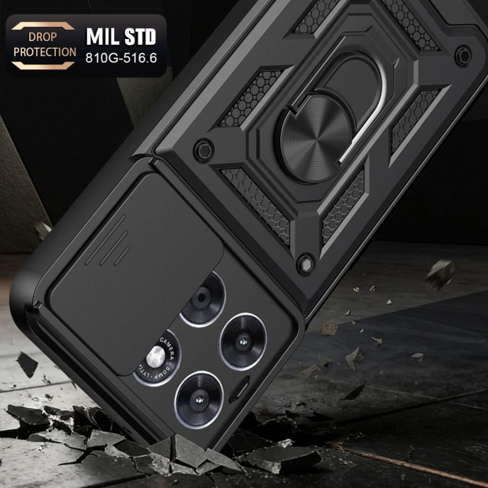 Θήκη Motorola Moto G67 Power / G57 Power Tech-Protect Camshield Pro Ανθεκτική με Κάλυμμα για την Κάμερα & Ring Holder - Black (5906302323203)