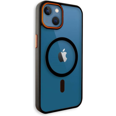 Θήκη iPhone 13 Bodycell DualTone Hybrid Case Διάφανη Σκληρή με MagSafe & TPU Bumper - Black (5206015086410)