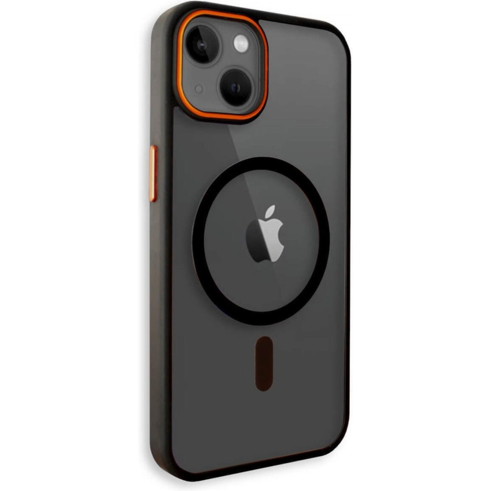 Θήκη iPhone 14 Bodycell DualTone Hybrid Case Διάφανη Σκληρή με MagSafe & TPU Bumper - Black (5206015086427)
