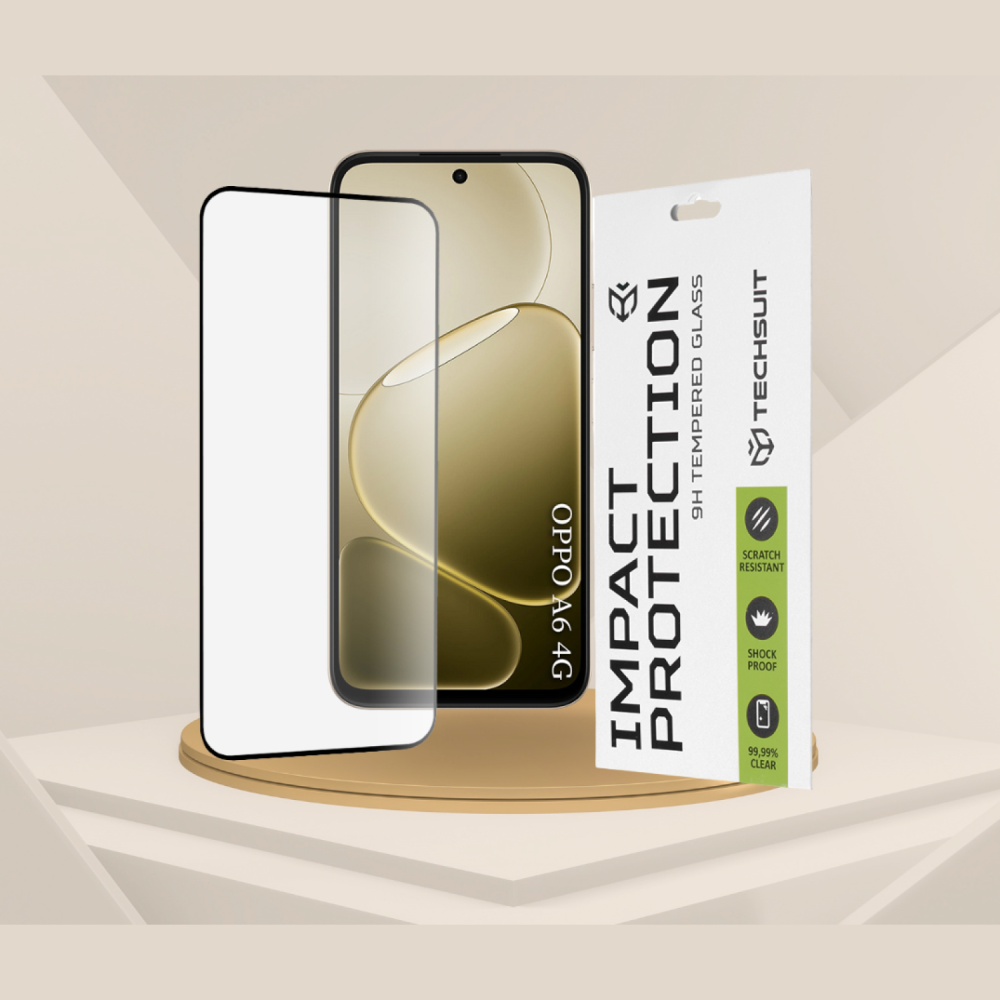 Tempered Glass Oppo A6 4G / A6x 4G / A6x 5G / A6k 4G Techsuit 111D Full Glue Full Face Αντιχαρακτικό Γυαλί Προστασίας Οθόνης - Black (5949419361829)